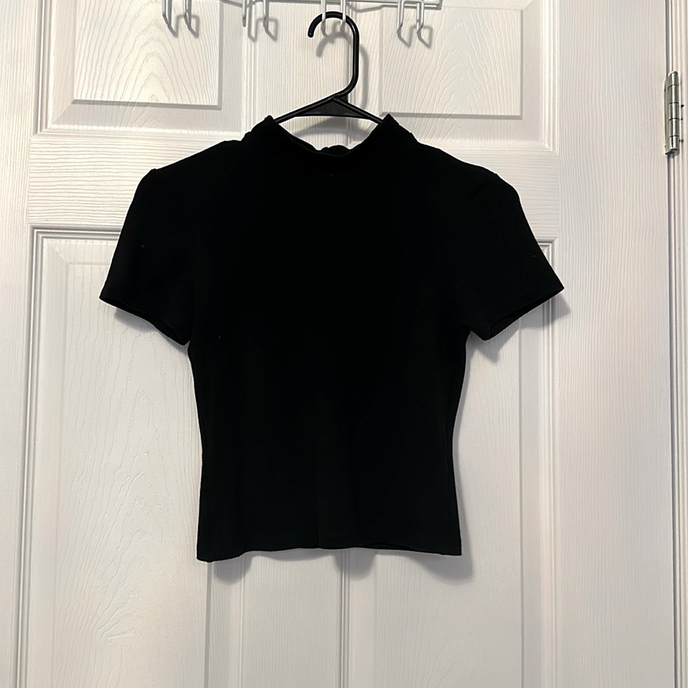 Black American Apparel collared T-shirt